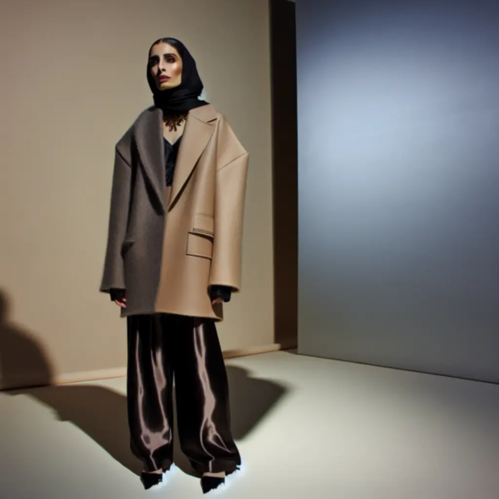 Editorial fashion styling composition showcasing neutral tones and gold accents